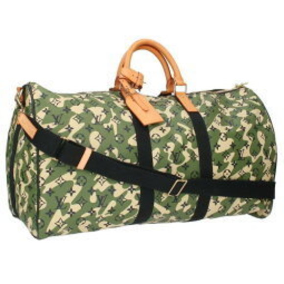 Louis Vuitton Takashi Keepall Bandouliere Camouflage Khaki Green - Picture 1 of 5
